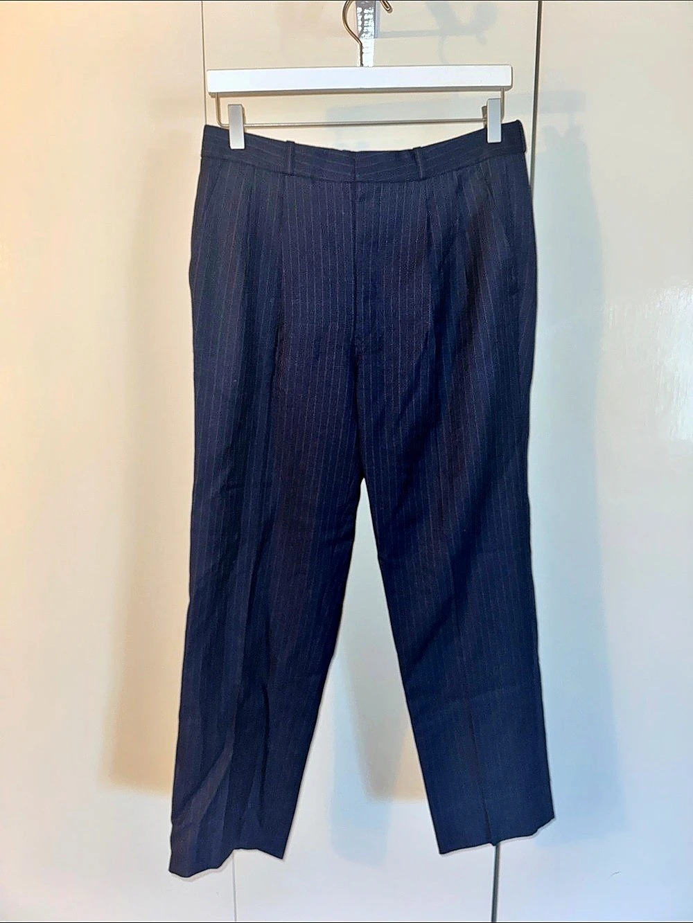 Men's Pinstripe Dress Pants in Black Like New